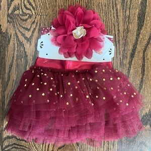 TOBY Create Baby's First Look 2 Piece Set Tutu/Headband Red